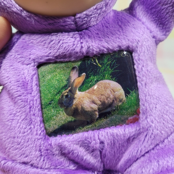 Teletubbies Tinky Winky purple plush rubber face doll tv chest retro character - Picture 3 of 6